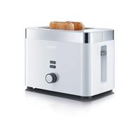 GRAEF Tostadora TO61 blanca, 2 rebanadas, centrado, accesorio panecillos, tostado ajustable, recogemigas, parada, descongelación