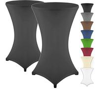 Gräfenstayn® 2 piezas. Cubierta extensible para mesa de bar Diana con sello Öko-Tex, refuerzo en la zona de los pies, lavar a máquina a 40 ° C en muchos colores y tamaños (negro, 70-120cm)