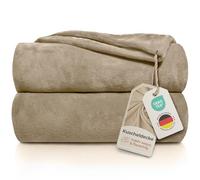Gräfenstayn® Coperta morbida - tante dimensioni e colori diversi - coperta in microfibra da soggiorno copriletto copri divano - vello in microfibra di flanella (Marrone chiaro, 200x150 cm)