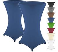 Gräfenstayn® Diana Set de 2 Fundas elásticas para mesas Altas de pie tamaños para un diámetro de Mesa de Ø60 cm • Ø70 cm • Ø80 cm - con Öko-Tex Standard 100 (Azur, Ø80)