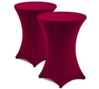 Gräfenstayn® Diana Set de 2 Fundas elásticas para mesas Altas de pie tamaños para un diámetro de Mesa de Ø60 cm • Ø70 cm • Ø80 cm - con Öko-Tex Standard 100 (Bordeaux, Ø80)