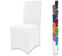 Gräfenstayn Fundas para sillas elásticas Henry - respaldos Redondos y angulares - Ajuste bi-elástico con Sello Oeko-Tex Standard 100: "Confianza Verificada (Blanco)
