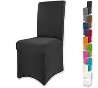 Gräfenstayn Fundas para sillas elásticas Henry - respaldos Redondos y angulares - Ajuste bi-elástico con Sello Oeko-Tex Standard 100: "Confianza Verificada (Negro)