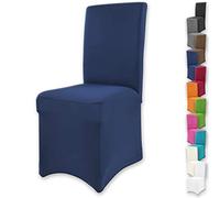 Gräfenstayn Fundas para sillas elásticas Henry - respaldos Redondos y angulares - Ajuste bi-elástico con Sello Oeko-Tex Standard 100: "Confianza Verificada (Azul)