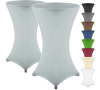 Gräfenstayn Juego de 2 Diana Fundas de Barra Extensible con Sello Oeko-Tex, Refuerzo en la Zona de los pies, en Muchos Colores y tamaños Ø60-65cm / Ø70-75cm / Ø80-85cm (Gris, Ø70-75cm)