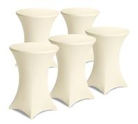 Gräfenstayn Juego de 5 Diana Fundas de Barra Extensible con Sello Oeko-Tex, Refuerzo en la Zona de los pies, en Muchos Colores y tamaños Ø60-65cm / Ø70-75cm / Ø80-85cm (Crema, Ø70-75cm)