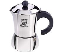 Gräwe - Cafetera espresso eléctrica (aprox. 200 ml/4 KL.) Tazas de acero inoxidable (0% aluminio), también para inducción.