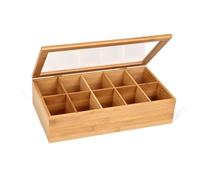 GRÄWE - Caja para bolsas de té (bambú, 10 compartimentos, con tapa)