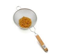 GRÄWE Colador de cocina grande, diámetro de 26 cm, acero inoxidable, malla muy fina, con doble red, mango de madera fuerte