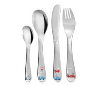 GRÄWE Cubertería infantil para coche, juego de cubiertos de acero inoxidable, tenedor infantil, cuchara infantil, cuchillo infantil, a partir de 3 años, paquete de regalo