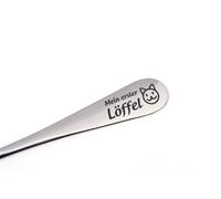 GRÄWE Cuillère pour Enfant avec inscription en allemand Mein erster Löffel Cuillère "My first], Acier, Motiv "Kätzchen"