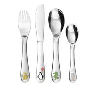 GRÄWE Jungle - Cubertería infantil de acero inoxidable, tenedor para niños, cuchara infantil, cuchillo para niños a partir de 3 años, paquete de regalo