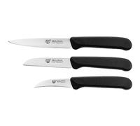 GRÄWE Kit de Cuchillos de Cocina, Juego 3 piezas, Acero Inoxidable, Afilado, Color Negro