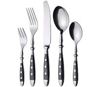 Gräwe Nürnberg - Cubertería, resistente, forjada, acero inoxidable, 30-teilig inkl. Kuchengabeln schwarz