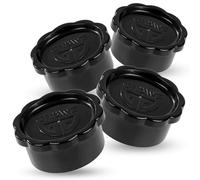 GRÄWE Tapa para botellas de vidrio SodaStream pingüino y Crystal, juego de 4 tapas de botella, tapa absolutamente hermética, negro
