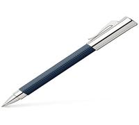 Graf von Faber-Castell 141573 Roller Tamitio, azul noche | Tinta negra de secado rápido y cuerpo metálico acanalado
