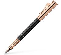 Graf von Faber-Castell 145781 Estilográfica Anello, Rosegold F | Cuerpo de resina noble con anillos de oro rosa y plumín bicolor de oro rosa de 18 quilates