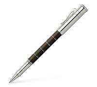 Graf von Faber-Castell 145810 Roller Anello, Grenadilla | Cuerpo de madera de granadillo con anillos platinados y tinta negra de secado rápido