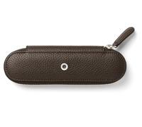 Graf von Faber-Castell - Estuche Cashmere, 2 bolígrafos, marrón oscuro | De piel de becerro italiana para 2 artículos de escritura, con cremallera y caja de regalo
