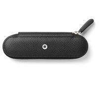 Graf von Faber-Castell - Estuche para 2 bolígrafos Cashmere, negro | De piel de becerro italiana para 2 artículos de escritura, con cremallera y estuche de regalo