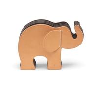 Graf von Faber Castell - Portabolígrafos Elefante, piel, talla M | De piel natural con 12 lápices Polychromos y tres compartimentos de fieltro