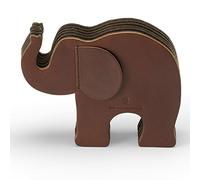 Graf von Faber-Castell - Portabolígrafos Elefante, piel, talla S | De piel de becerro italiana, con 12 lápices Polychromos y tres compartimentos para rotuladores