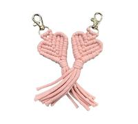 GRAFBURG Juego de 2 colgantes de macramé en forma de corazón, llaveros, decoración bohemia para bolso, coche y llavero, bonito regalo para muchas ocasiones, 15cm