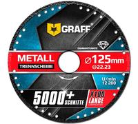 GRAFF Disco de Corte Negro 125 mm para Metal - para Láminas, Tubos y Perfiles de Hierro, Aluminio - Compatible con Amoladora Angular