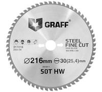 GRAFF Disco Sierra Circular 216 x 30 mm - Metal, Aluminio, Acero Dulce, Tubos de Metal - Disco Sierra Circular para Sierra Ingletadora, Sierra de Repuesto