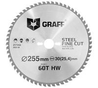 GRAFF Hoja de Sierra Circular 254(255) x 30mm - Disco para Metal Aluminio Acero Dulce Tubos - Repuesto para Sierra Ingletadora