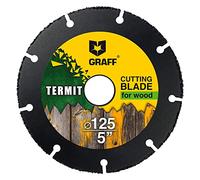 GRAFF Termit Disco de Corte para Madera 125 mm - Disco Amoladora 125 para Cortar Madera, Laminado, Plástico - Carburo de Tungsteno Disco de Corte para Amoladora Angular