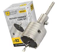 GRAFF Turbo Corona Hormigon 82 mm - Sierra Corona Perforadora Hormigon para Hormigón Mármol Ladrillo Piedra Mampostería - Taladro Hormigon con Adaptador SDS Plus y Broca Central 10 x 110 mm