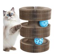 Graffiatoio Redondo Para Gatos | Accesorio Pet Interactivo Plegable Acordeón Con Bolas - Juguete con pista para bolas para gatos, para rascar, juego interior exterior estimulación mental y