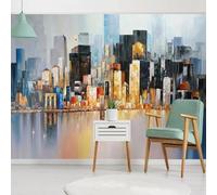 Graffiti Abstracto Arquitectura De La Ciudad 3D Papel Pintado Pared Fácil Instalación Oficina Sala Estar Sofá Dormitorio TV Fondos Decoración-300cm×210cm