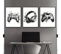 Graffiti Abstracto De Videojuegos, Mando De Videojuegos, Auriculares, Divertido, Arte Mural, Lienzo, Póster, Impresiones, Sala De Juegos, Decoración De Pared, Sala De Estar, A2 30X40Cm Sin Marco