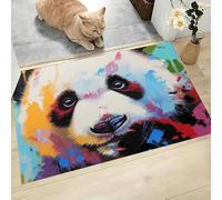 Graffiti Abstracto Felpudo Antideslizante - 90 x 150 cmPanda Salpicado Tinta Trampa de Tierra Felpudo Exterior e Interior para Entrada Limpia - Fácil de Cuidar - Negro