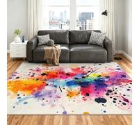 Graffiti Alfombra 180x240cm, Colorful Graffiti Alfombras for Living Room | Large Washable Low Pile Anti-Slip Moqueta for Bedroom Bedside Dining Room Decor Mat