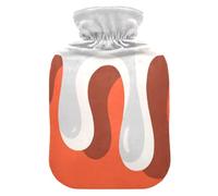Graffiti Art - Bolsa de agua caliente naranja y blanca con cubierta suave, bolsa de agua caliente de 2 L para calentador de manos y pies