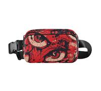 Graffiti Art - Riñonera cruzada para pequeños empresarios, multiusos, con correa ajustable, para viajes, gimnasio, trabajo, bolso de lado para, Arte graffiti rojo mal de ojos, Moderno
