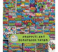 Graffiti Art Scrapbook Paper: 20 Sheets Double-Sided Decorative Designs Cardstock, Scrap Book Paper for Scrapbooking, Junk Journal, Photo Album, DIY Crafts