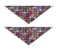 Graffiti Art Trend Play Stickers Cute Dog Bandanas Forma Única Ajustable Bufanda Pañuelo Lindo Mascota Accesorios de Vacaciones Decoración para Perros Gatos