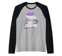 Graffiti Artista Subterráneo Tren Arte Metro Etiquetado Urbano Camiseta Manga Raglan