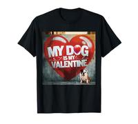 Graffiti Callejero Bulldog inglés My Dog Is My Valentine Camiseta