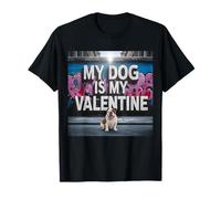 Graffiti Callejero Bulldog inglés My Dog Is My Valentine Camiseta