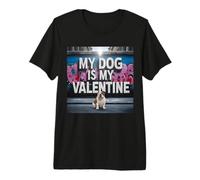Graffiti Callejero Bulldog inglés My Dog Is My Valentine Camiseta Premium