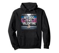 Graffiti Callejero Bulldog inglés My Dog Is My Valentine Sudadera con Capucha
