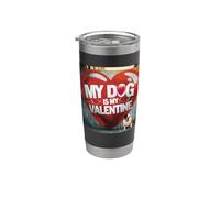 Graffiti callejero Bulldog inglés My Dog Is My Valentine Vaso térmico de acero inoxidable de doble pared