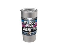 Graffiti callejero Bulldog inglés My Dog Is My Valentine Vaso térmico de acero inoxidable de doble pared