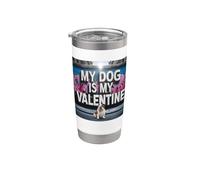 Graffiti callejero Bulldog inglés My Dog Is My Valentine Vaso térmico de acero inoxidable de doble pared