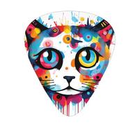 Graffiti Cat Head Púas de guitarra elegantes y duraderas, tres tipos de púas de guitarra finas, medianas y pesadas (12 piezas), adecuadas para guitarra, bajo, guitarra eléctrica, ukelele,